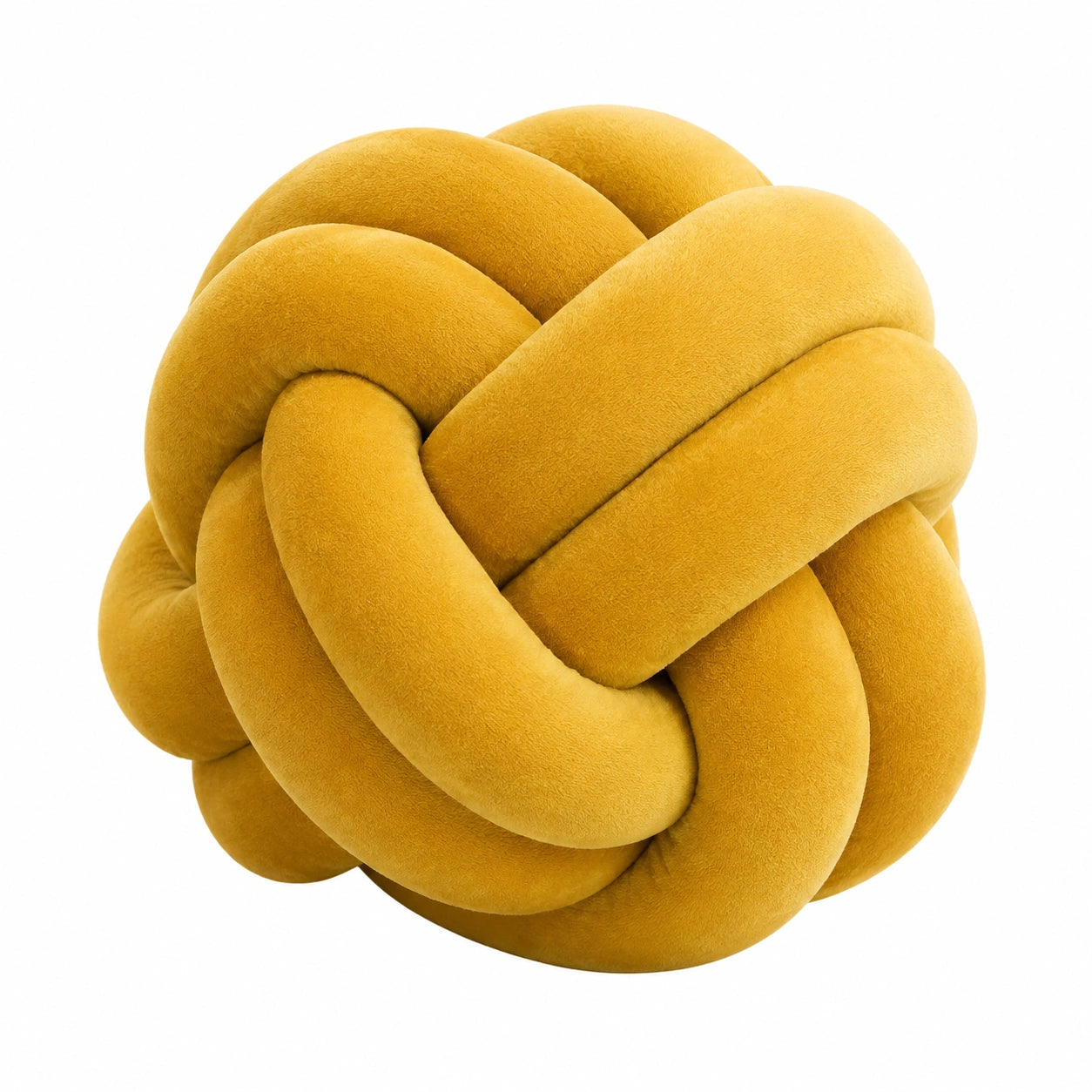 Knotenkissen 30 cm Polyester Senfgelb dekorativ weich