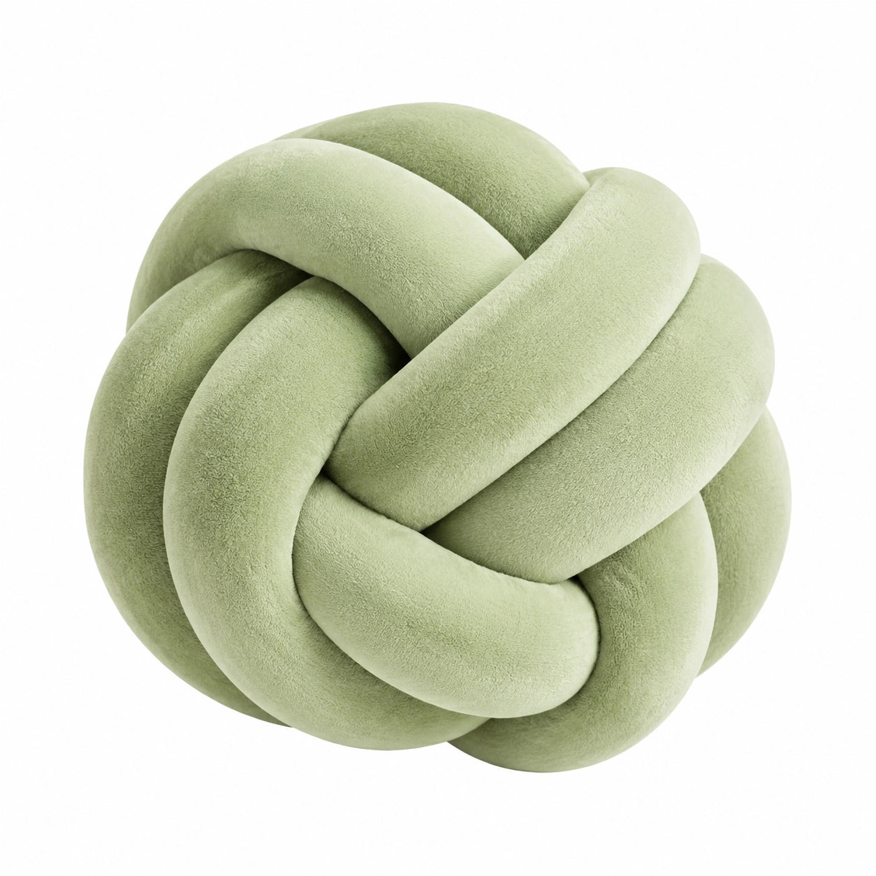 Knotenkissen 30 cm aus weichem Polyester in Hellgrün als dekoratives Sofakissen