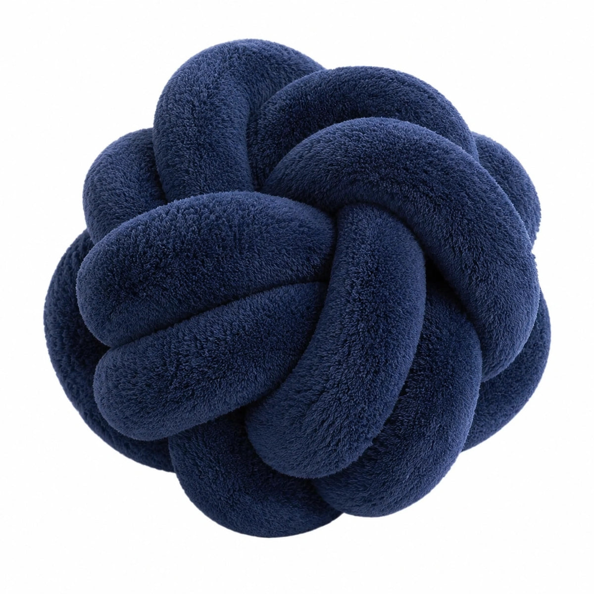 Knotenkissen 30 cm aus Plüsch Dunkelblau dekoratives Sofakissen