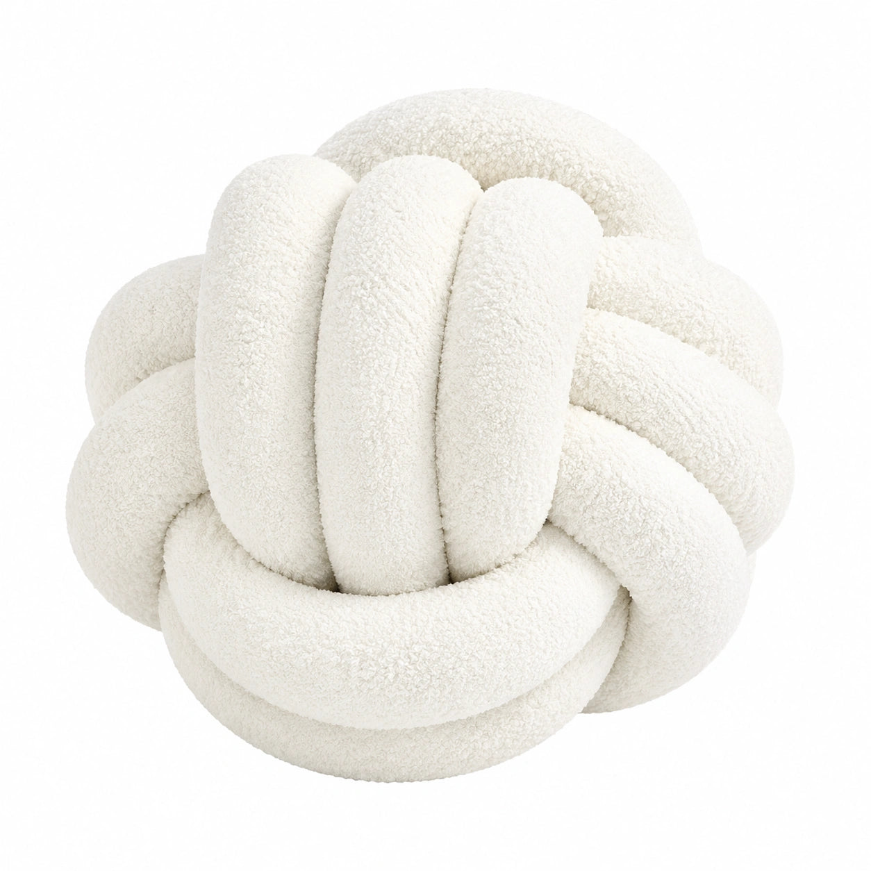 Knotenkissen 30 cm Bouclé Polyester Creme dekorativ