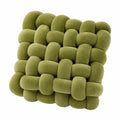 Knotenkissen 45 cm aus Polyester Olivgrün weich geflochten