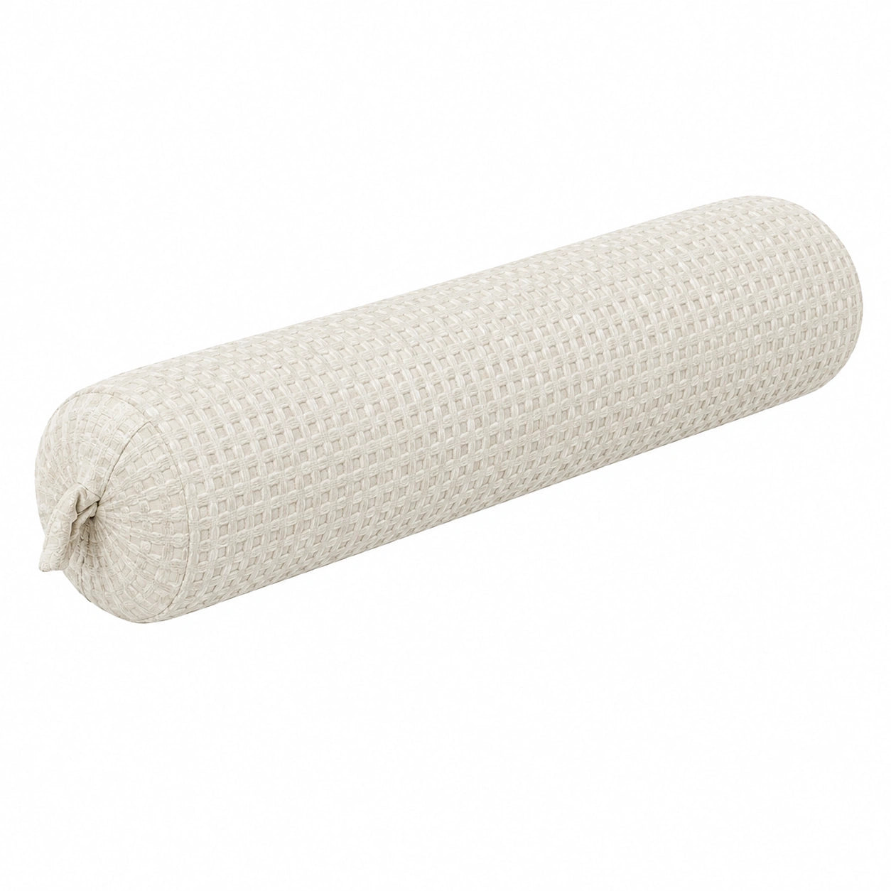Nackenrolle 15 x 50 cm aus Strukturstoff in Creme - zylindrisches Dekokissen