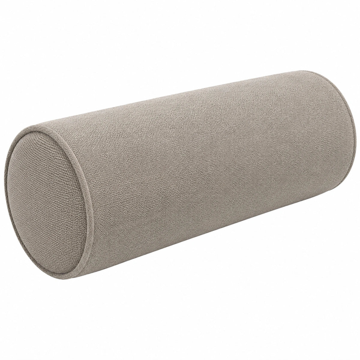 Nackenrolle 20 x 60 cm Bouclé Stoff Taupe dekorative Wohnraumstütze