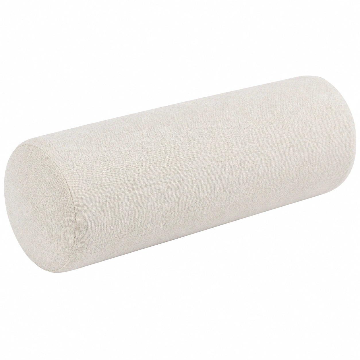 Nackenrolle 20 x 60 cm aus Strukturstoff Creme für Sofa zylindrisch