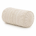 Nackenrolle 20 x 45 cm aus Baumwolle in Creme mit Struktur im Boho-Stil