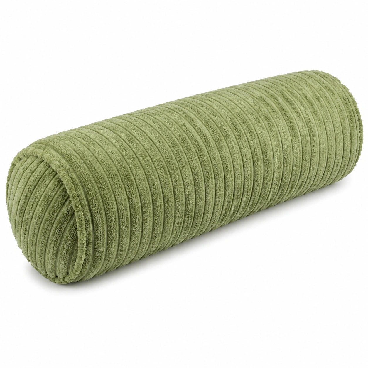 Zylinderkissen 15 x 40 cm aus Cordstoff in Salbeigrün mit weicher Füllung
