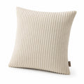 Dekokissen 45 x 45 cm aus geripptem Textil in Creme für Wohnraum