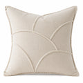 Zierkissen 45 cm Beige Textil mit Bogensteppung