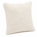 Dekokissen 45 x 45 cm Creme Textil in Strickoptik