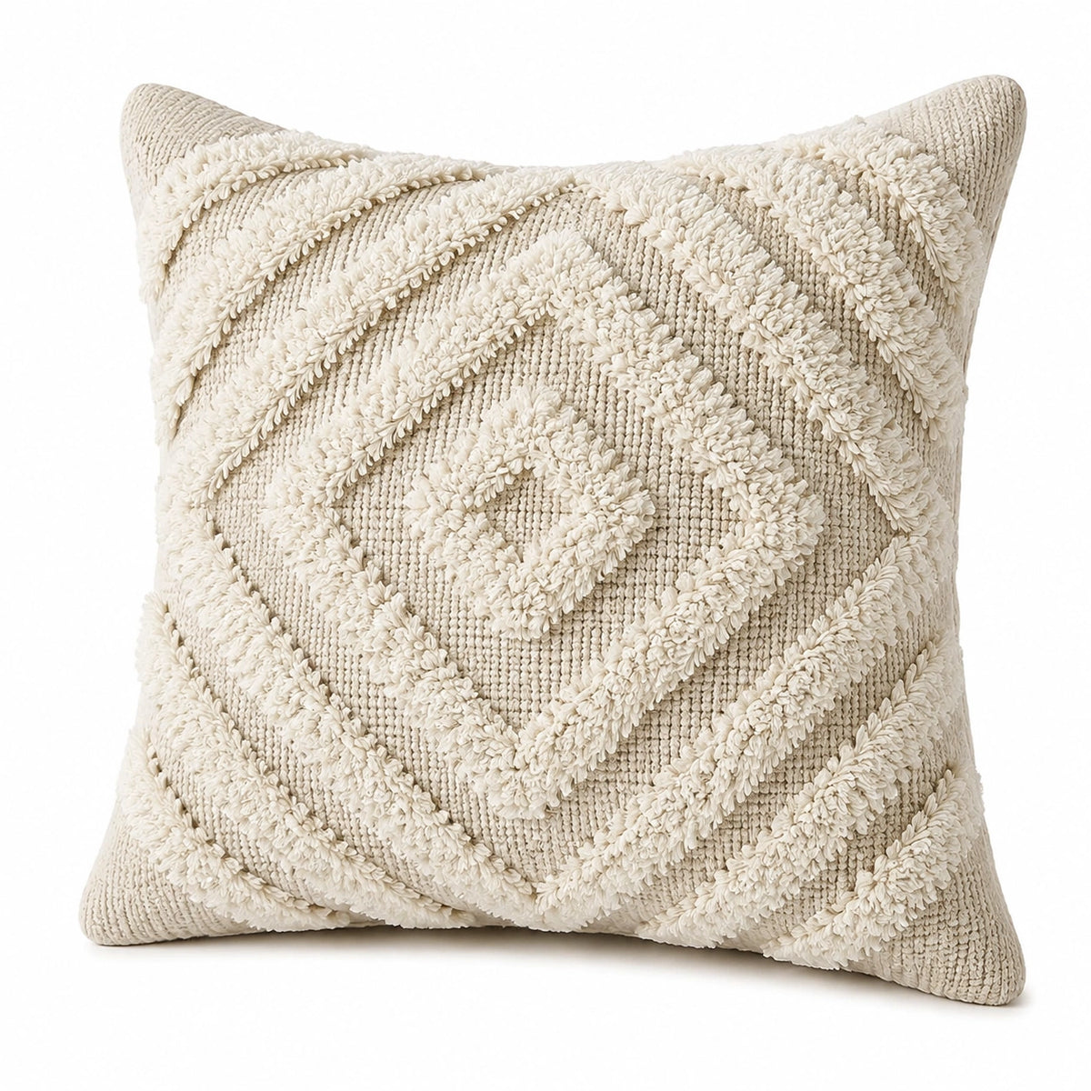 Dekokissen 45 x 45 cm Baumwolle Creme mit Strukturmuster