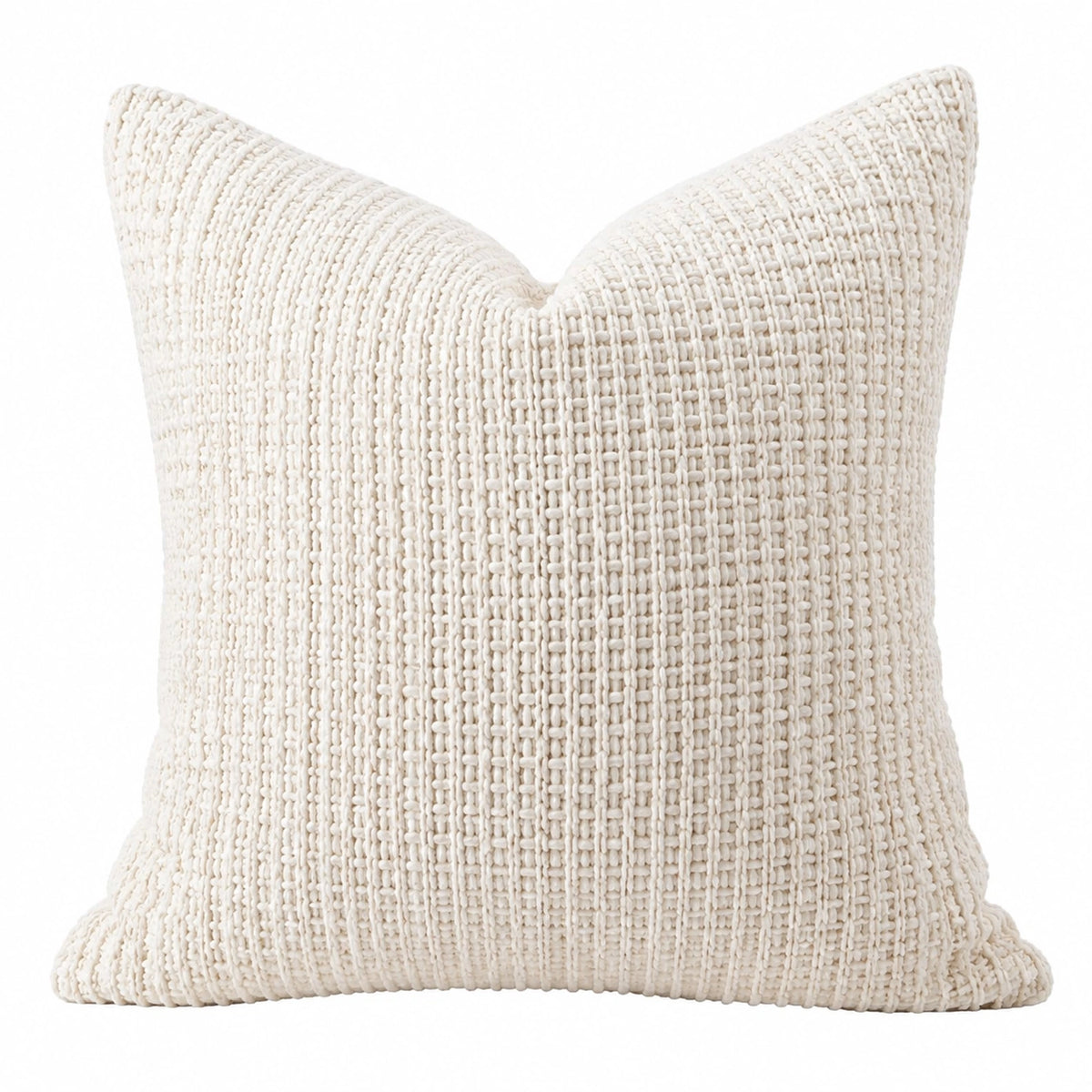 Dekokissen 45 x 45 cm Creme Textil gewebt strukturiert