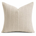Dekokissen 45 x 45 cm Beige Textil Gewebt Gestreift