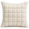 Dekokissen 45 x 45 cm Creme Textilbezug für Wohnraum mit Karomuster