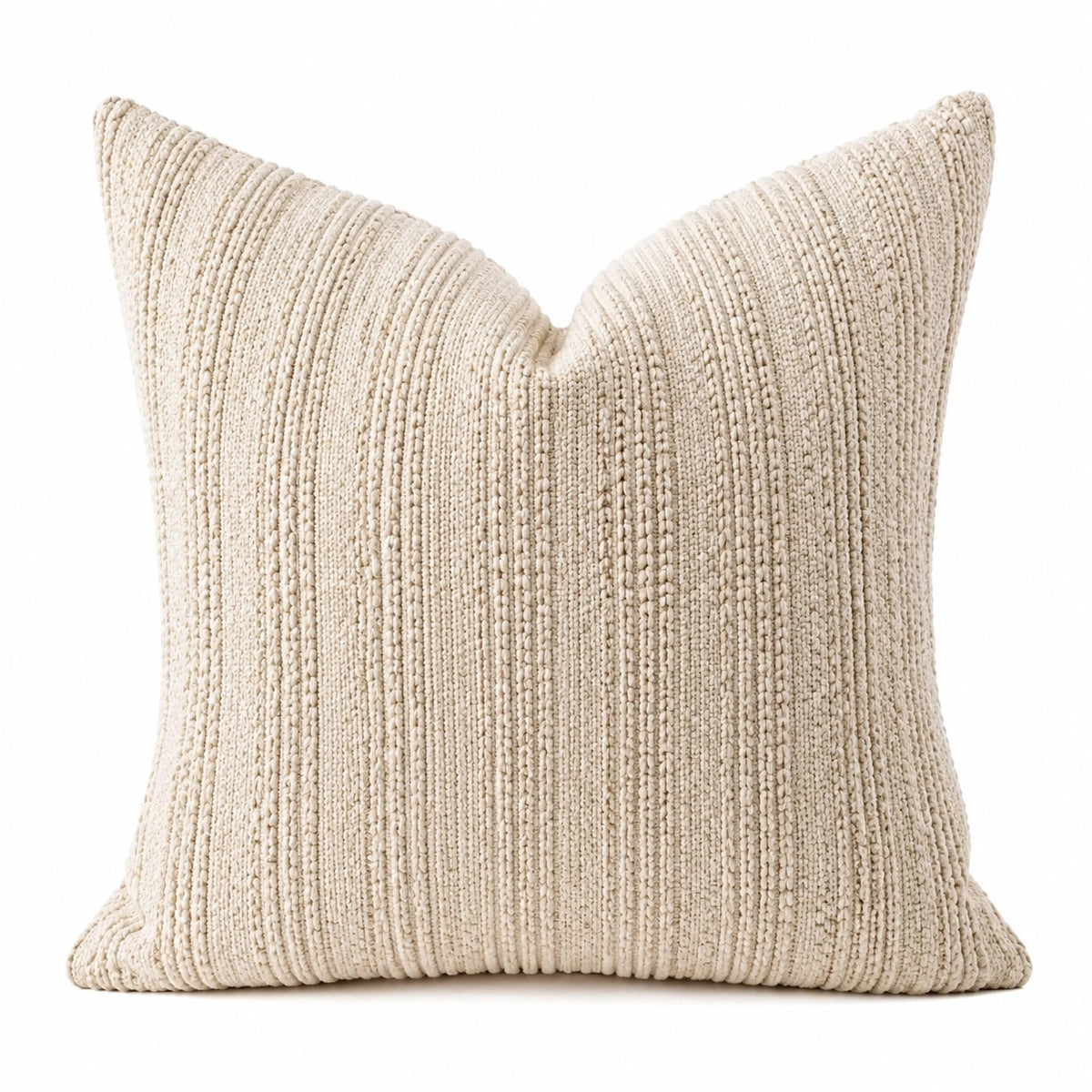 Dekokissen 45 x 45 cm Baumwolle Creme strukturiert