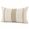 Zierkissen 50 x 30 cm Textil Beige strukturiert im Boho-Stil