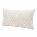Dekokissen 50 x 30 cm Textil Creme geometrisches Strukturmuster